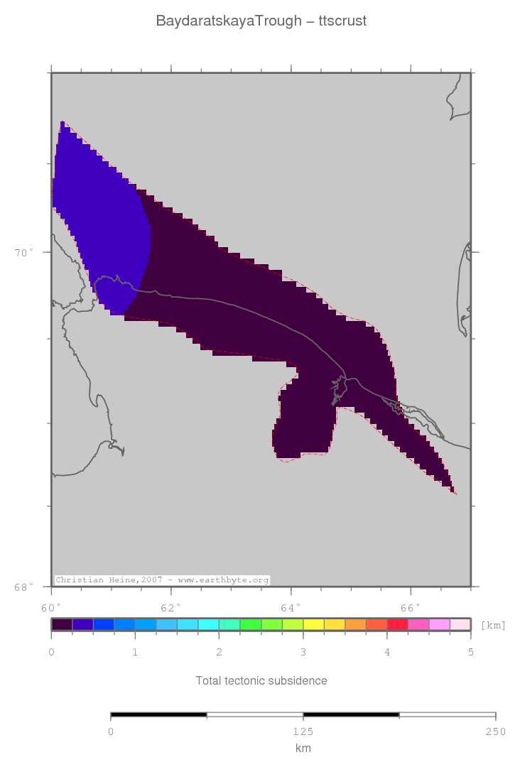 Baydaratskaya Trough location map