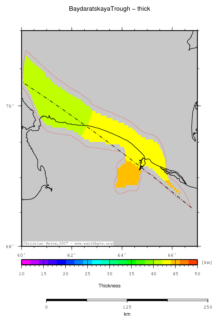 Baydaratskaya Trough location map