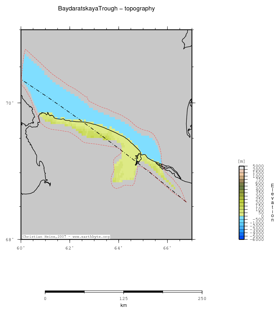 Baydaratskaya Trough location map