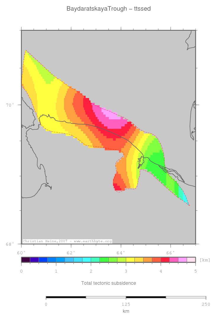 Baydaratskaya Trough location map