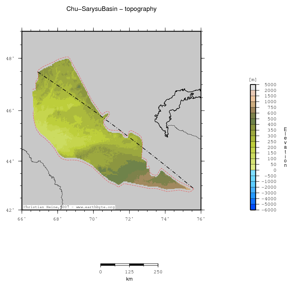 Chu-Sarysu Basin location map