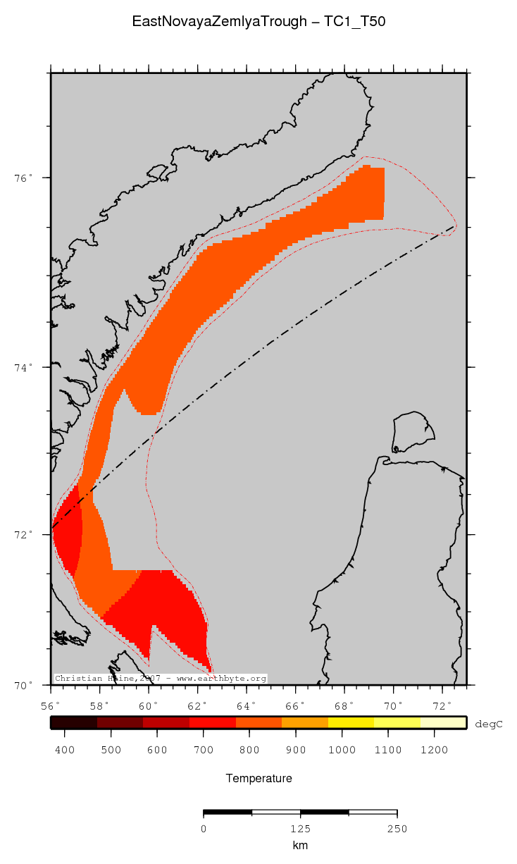 East Novaya Zemlya Trough location map