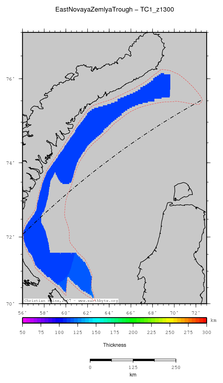 East Novaya Zemlya Trough location map