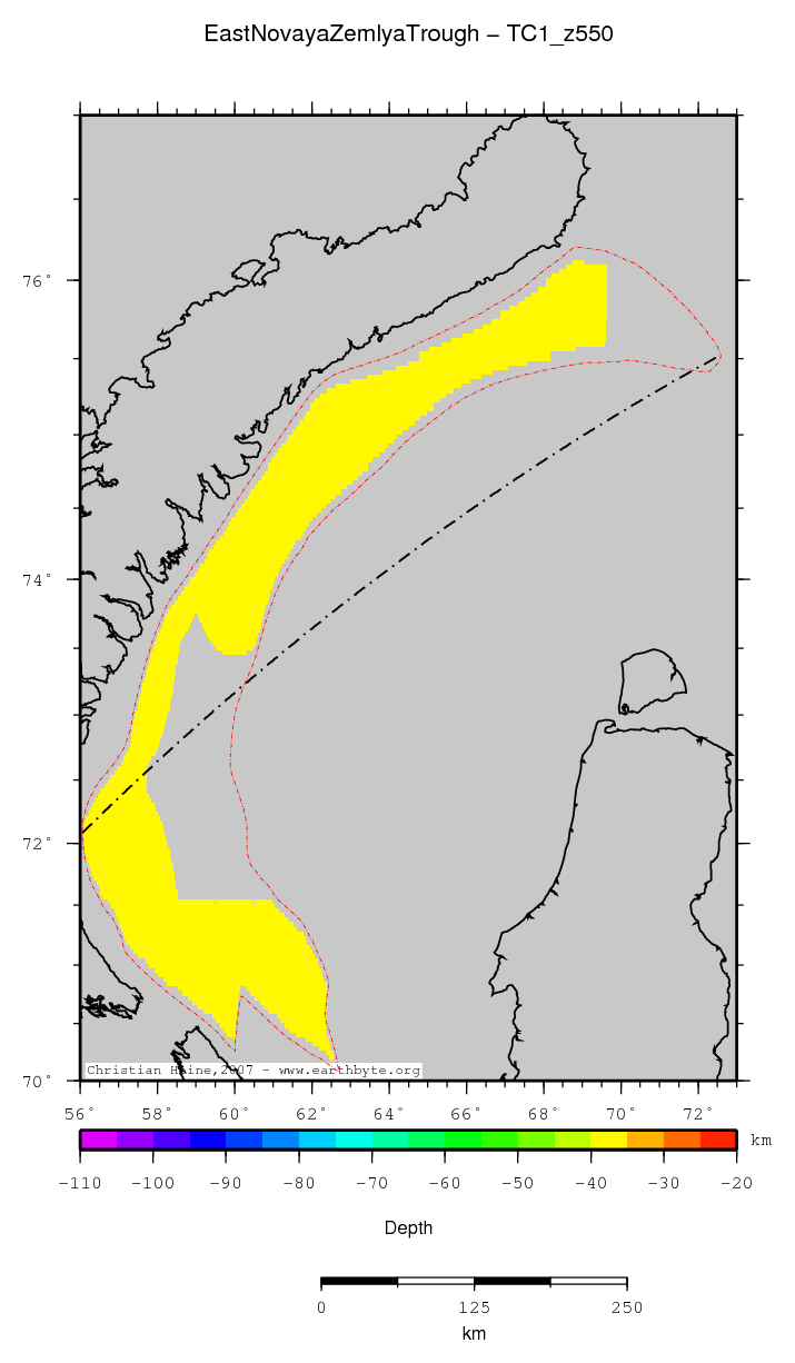 East Novaya Zemlya Trough location map