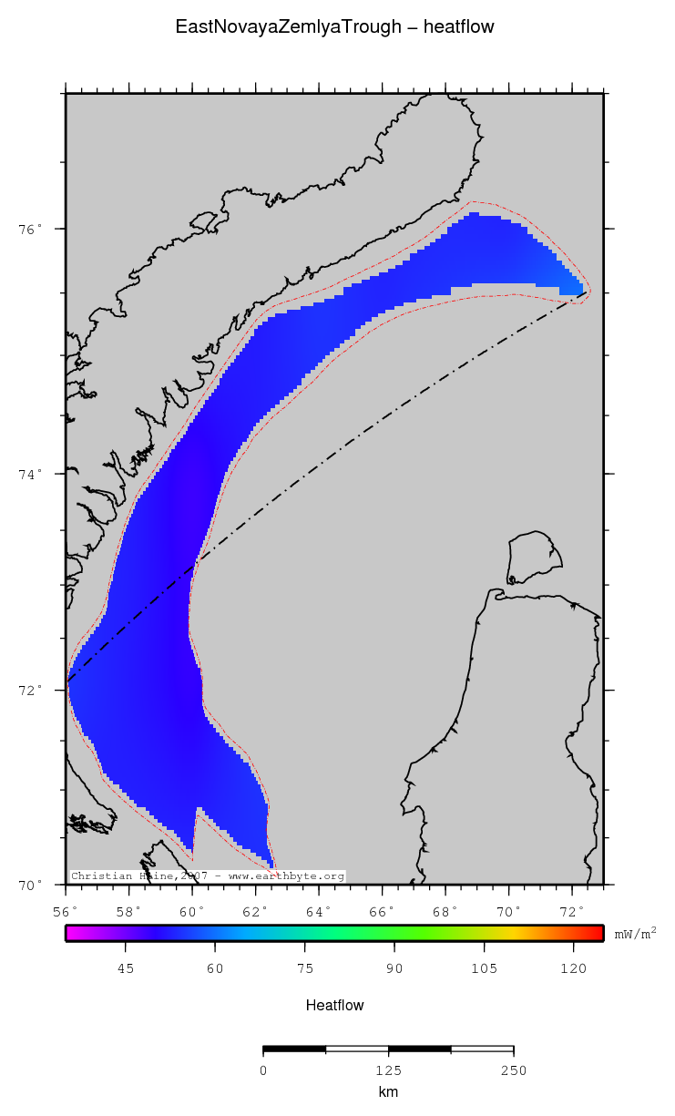 East Novaya Zemlya Trough location map