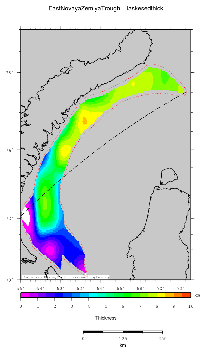 East Novaya Zemlya Trough location map