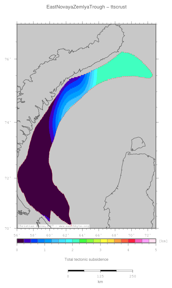 East Novaya Zemlya Trough location map