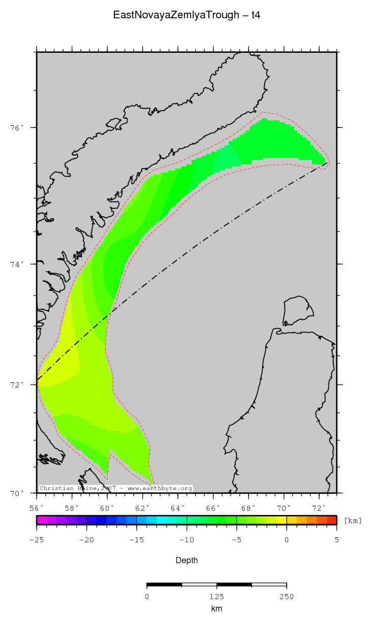 East Novaya Zemlya Trough location map