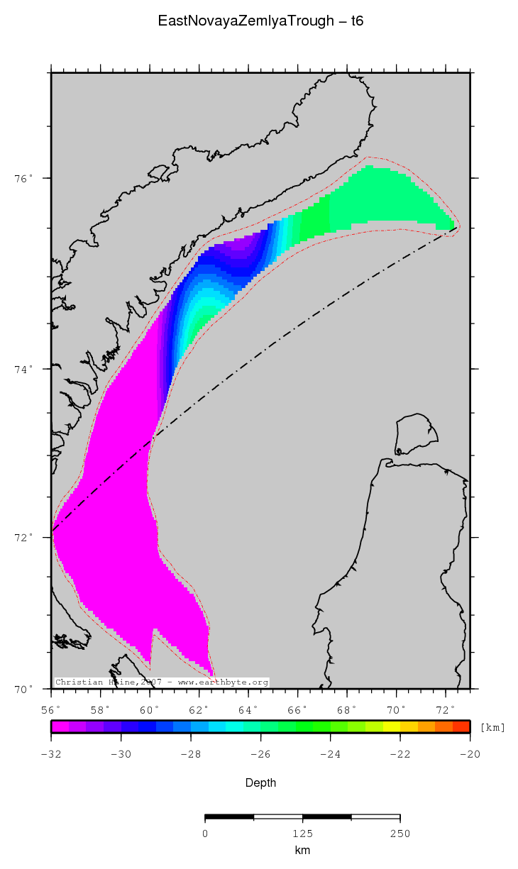 East Novaya Zemlya Trough location map