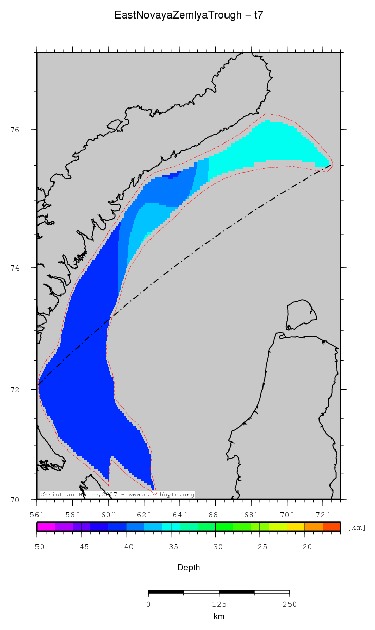 East Novaya Zemlya Trough location map