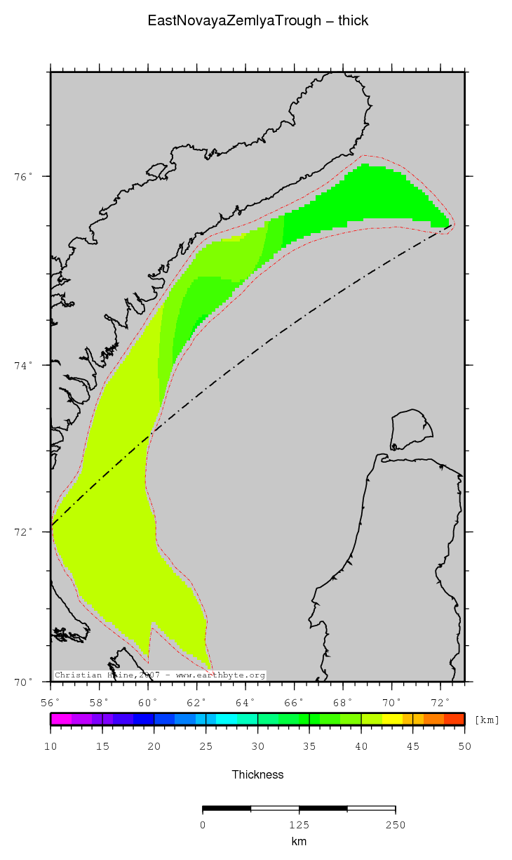 East Novaya Zemlya Trough location map