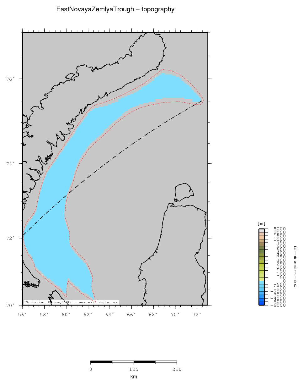 East Novaya Zemlya Trough location map