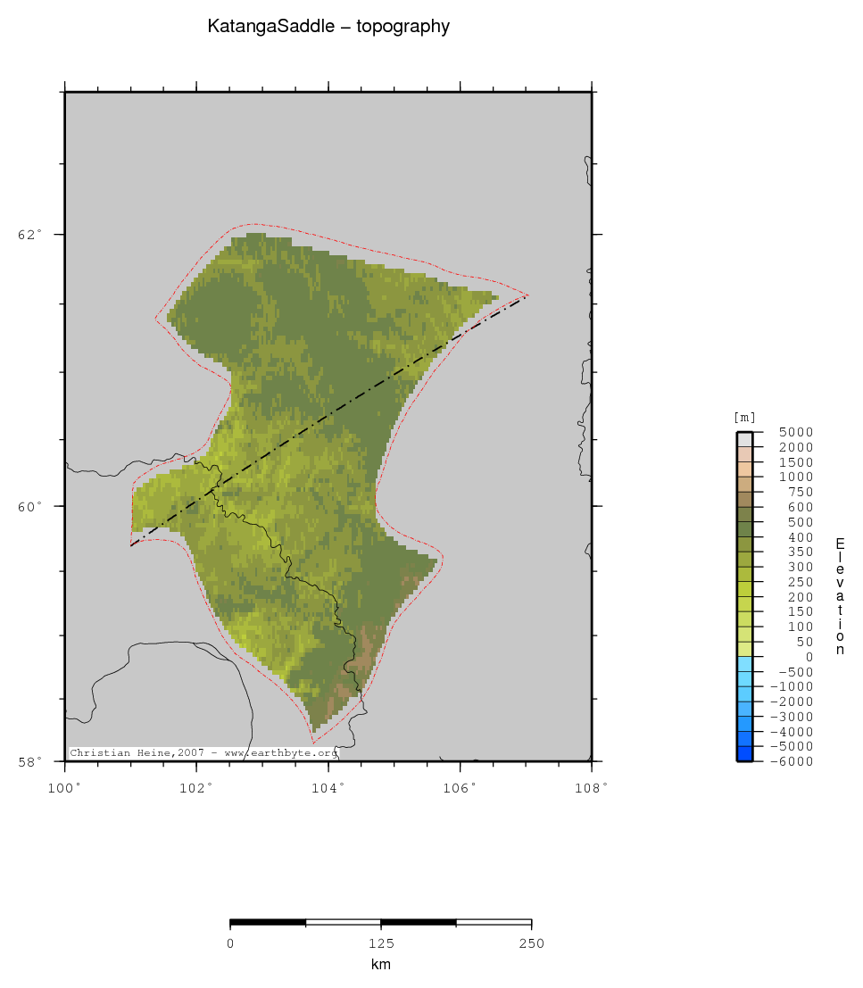 Katanga Saddle location map