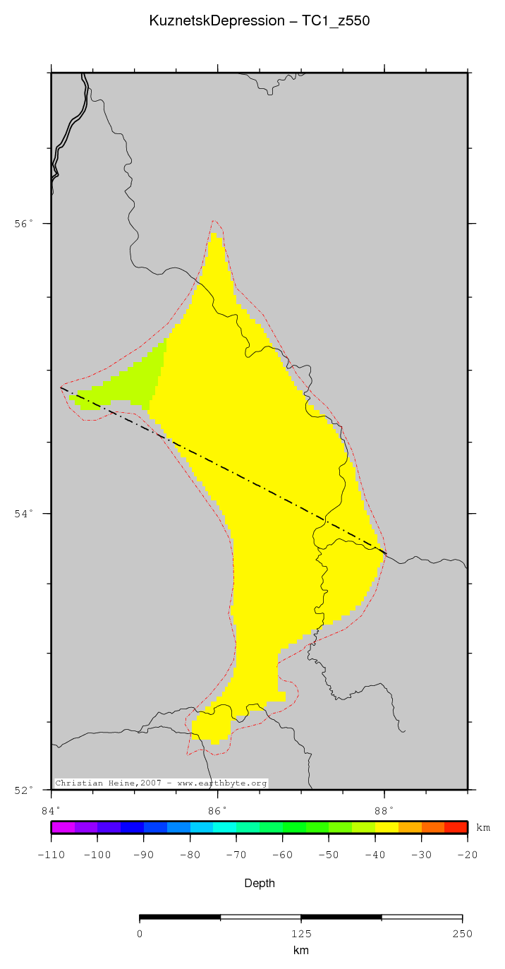 Kuznetsk Depression location map