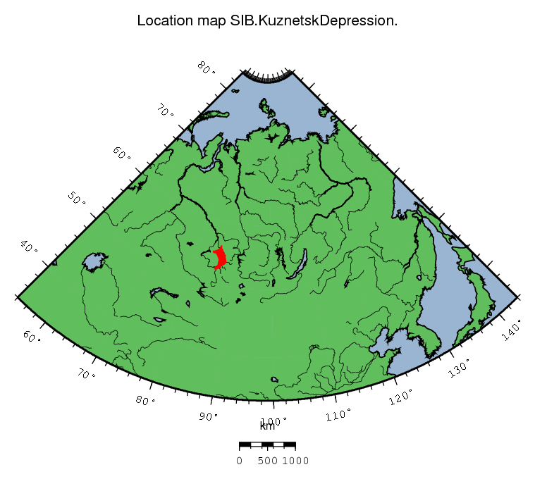 Kuznetsk Depression location map