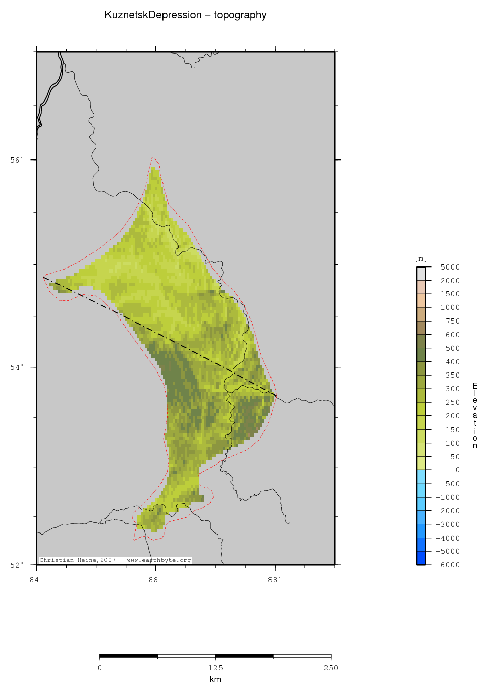 Kuznetsk Depression location map