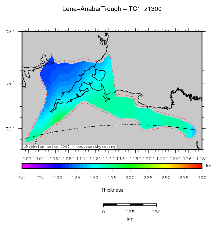 Lena-Anabar Trough location map