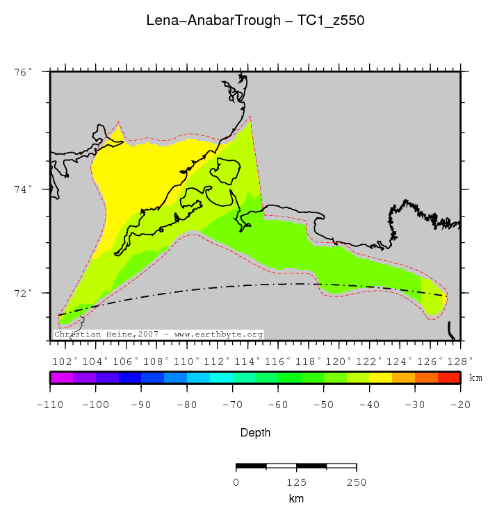 Lena-Anabar Trough location map