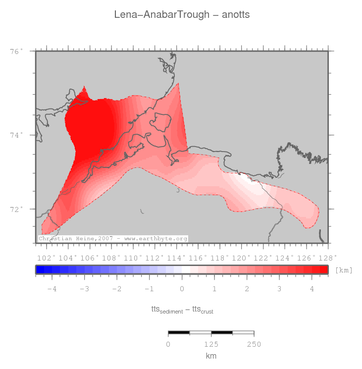 Lena-Anabar Trough location map