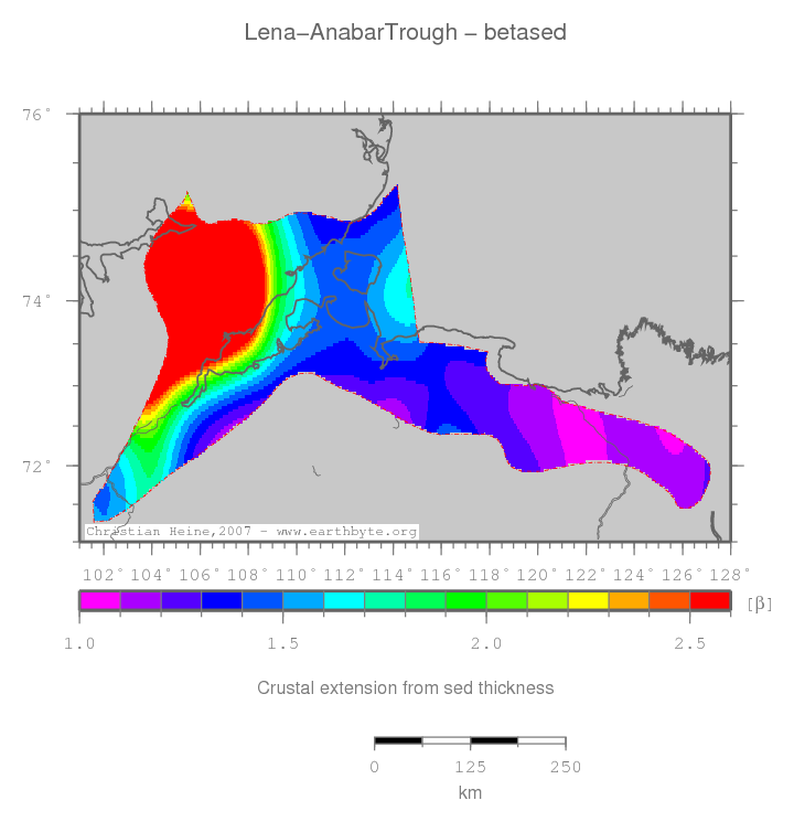 Lena-Anabar Trough location map