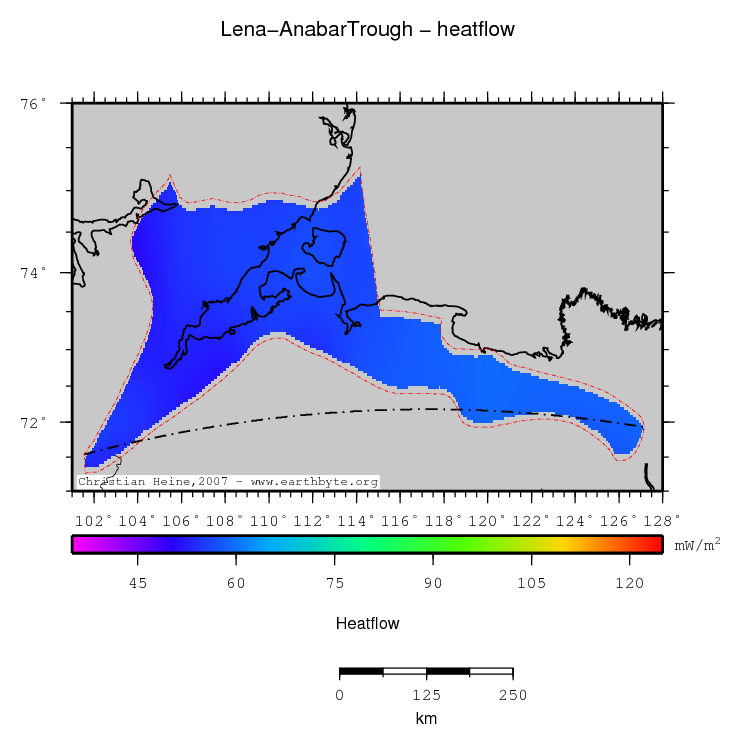 Lena-Anabar Trough location map