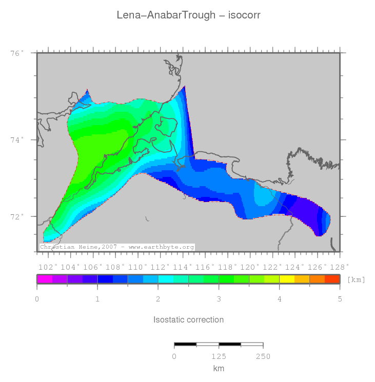 Lena-Anabar Trough location map