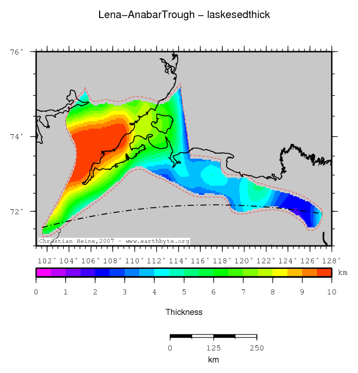 Lena-Anabar Trough location map