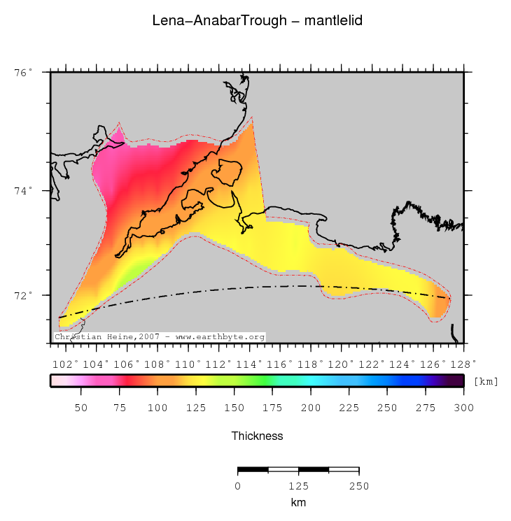 Lena-Anabar Trough location map