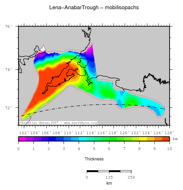 Lena-Anabar Trough location map