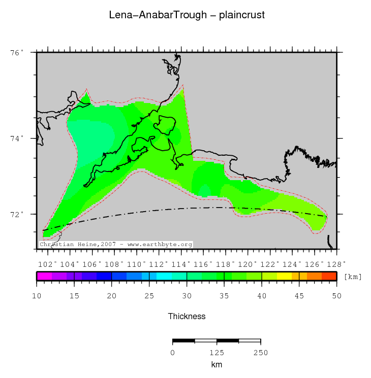 Lena-Anabar Trough location map