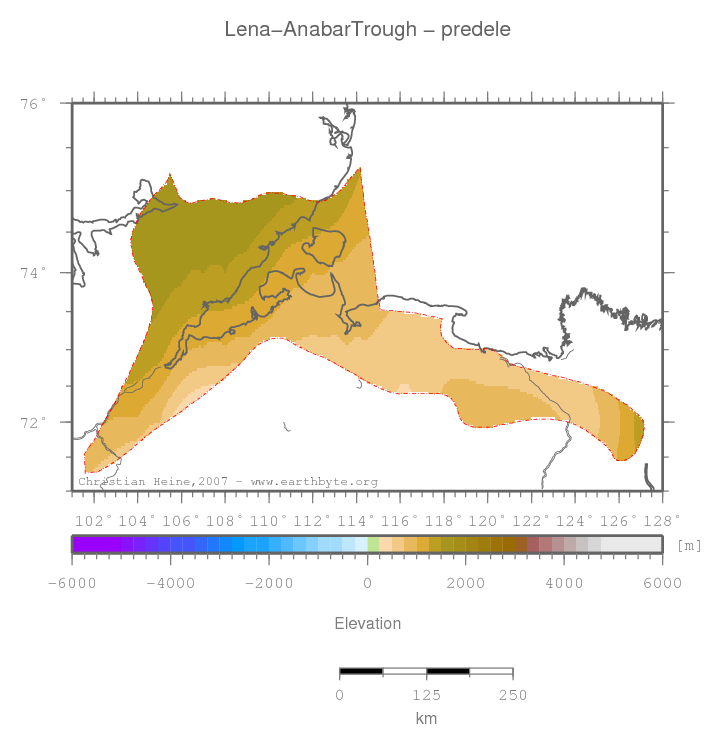 Lena-Anabar Trough location map