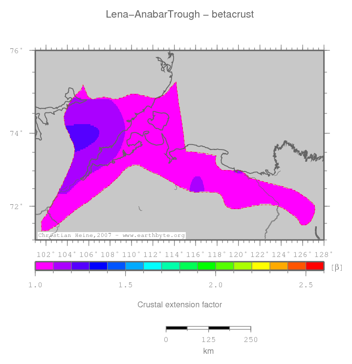 Lena-Anabar Trough location map