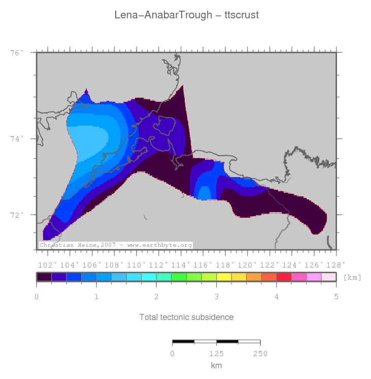 Lena-Anabar Trough location map