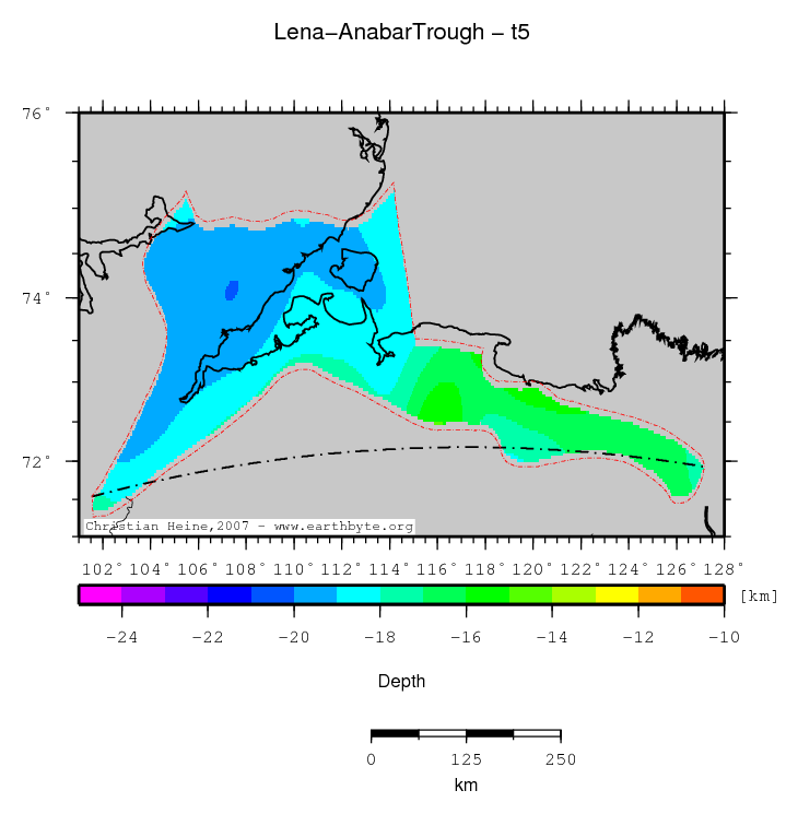 Lena-Anabar Trough location map