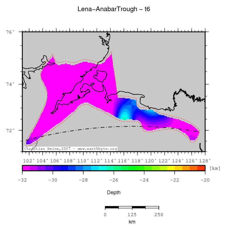 Lena-Anabar Trough location map