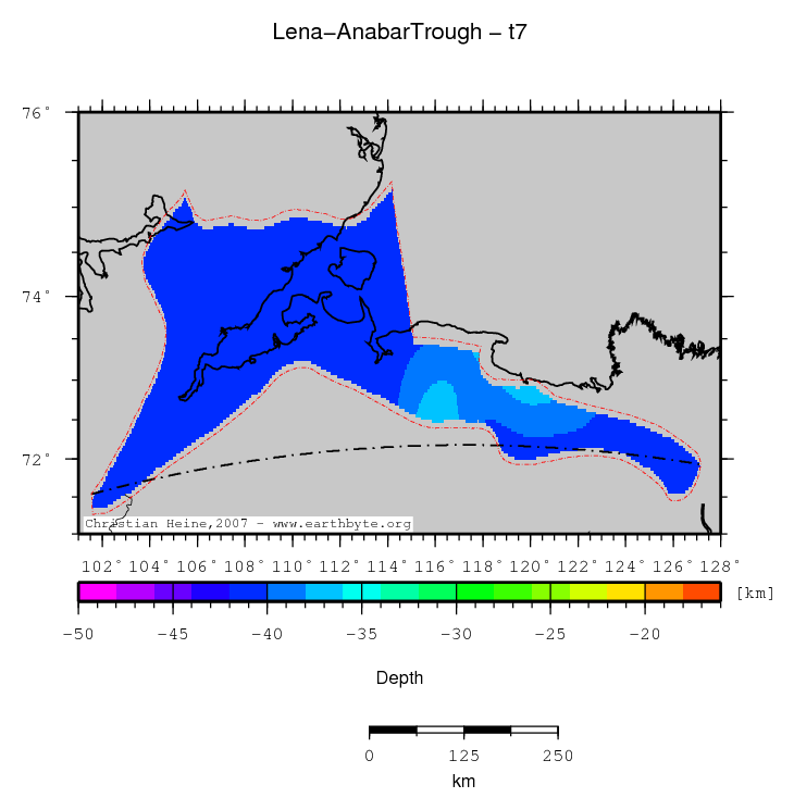 Lena-Anabar Trough location map