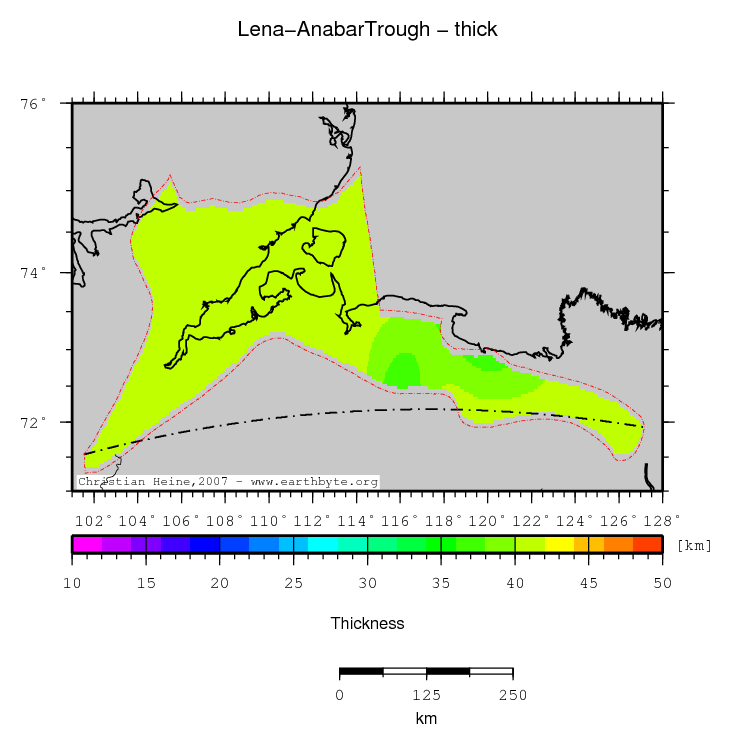 Lena-Anabar Trough location map