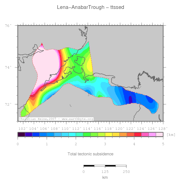 Lena-Anabar Trough location map