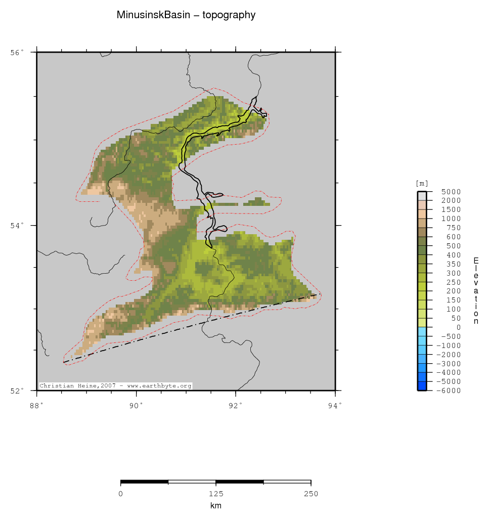 Minusinsk Basin location map