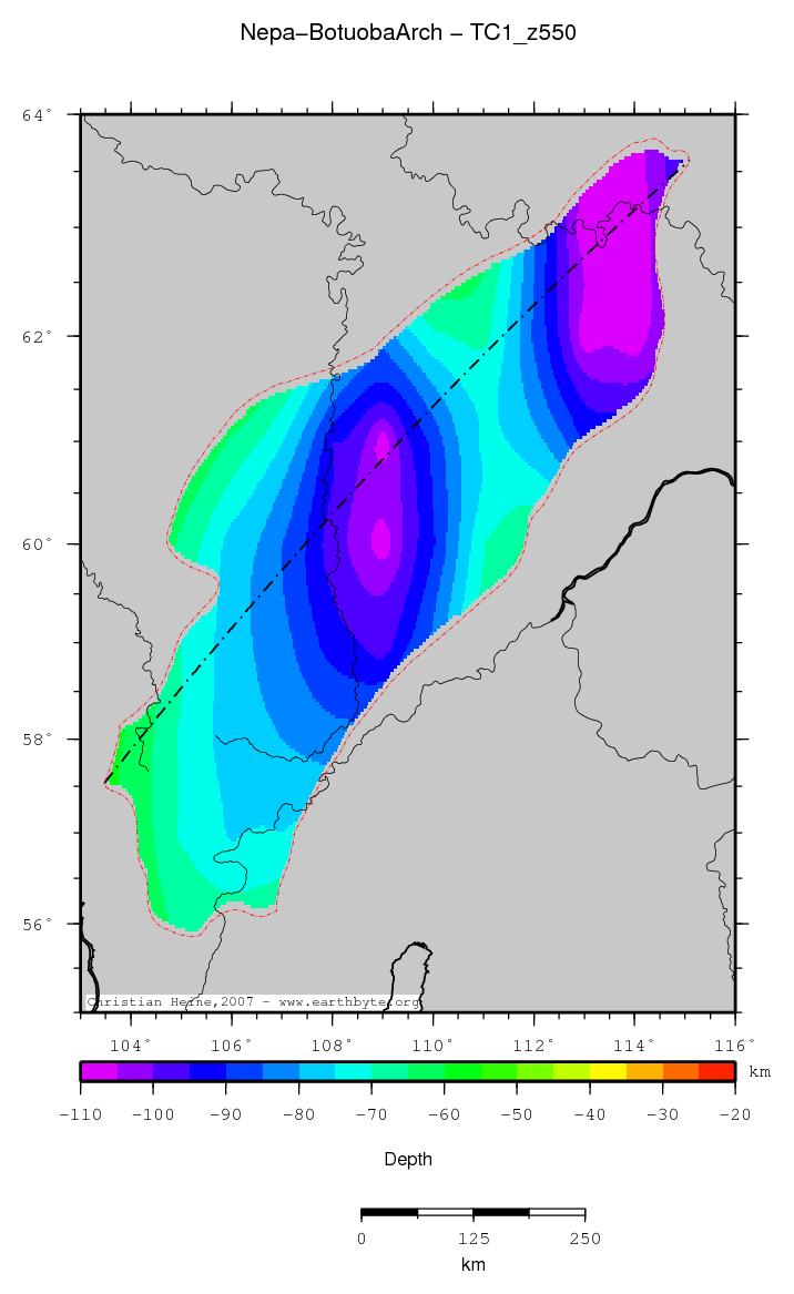 Nepa-Botuoba Arch location map