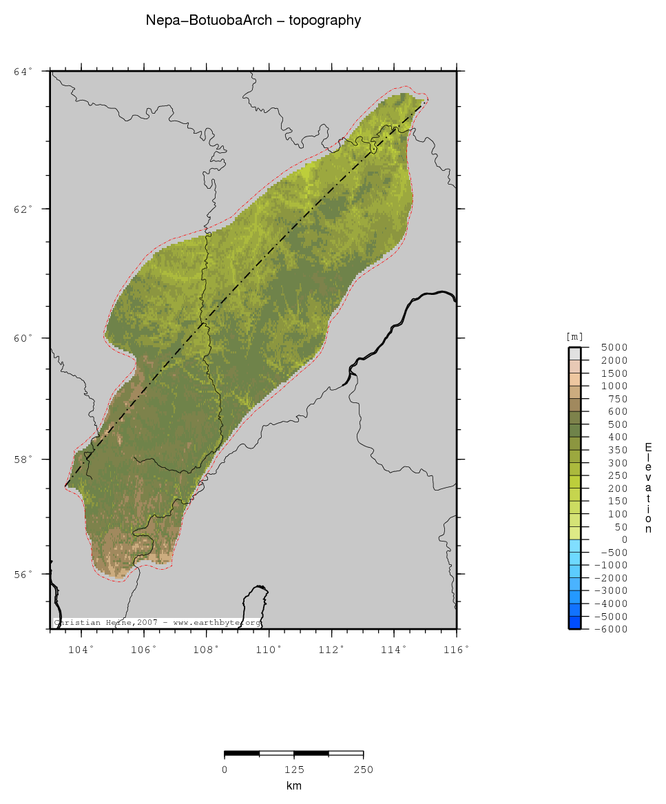 Nepa-Botuoba Arch location map