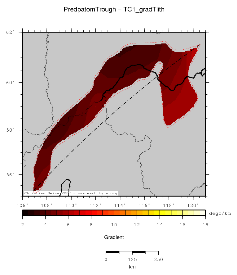 Predpatom Trough location map