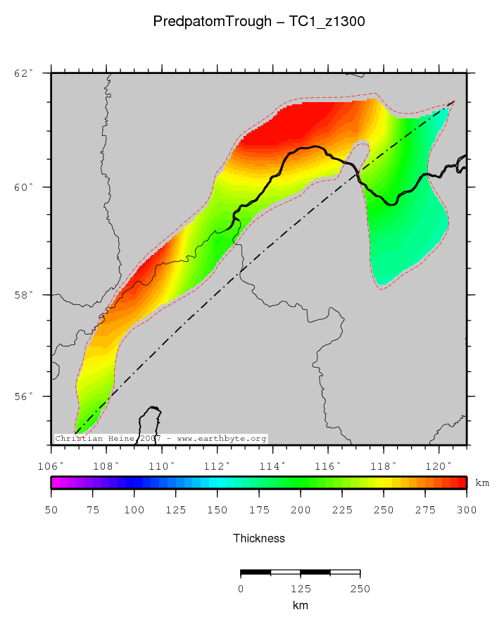 Predpatom Trough location map