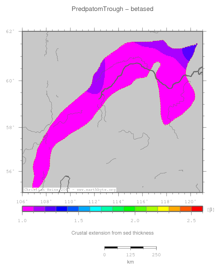 Predpatom Trough location map