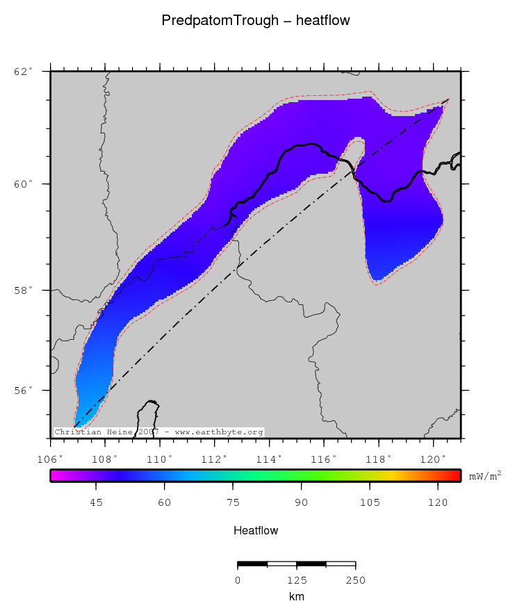 Predpatom Trough location map