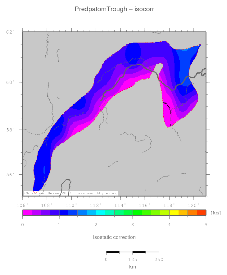 Predpatom Trough location map