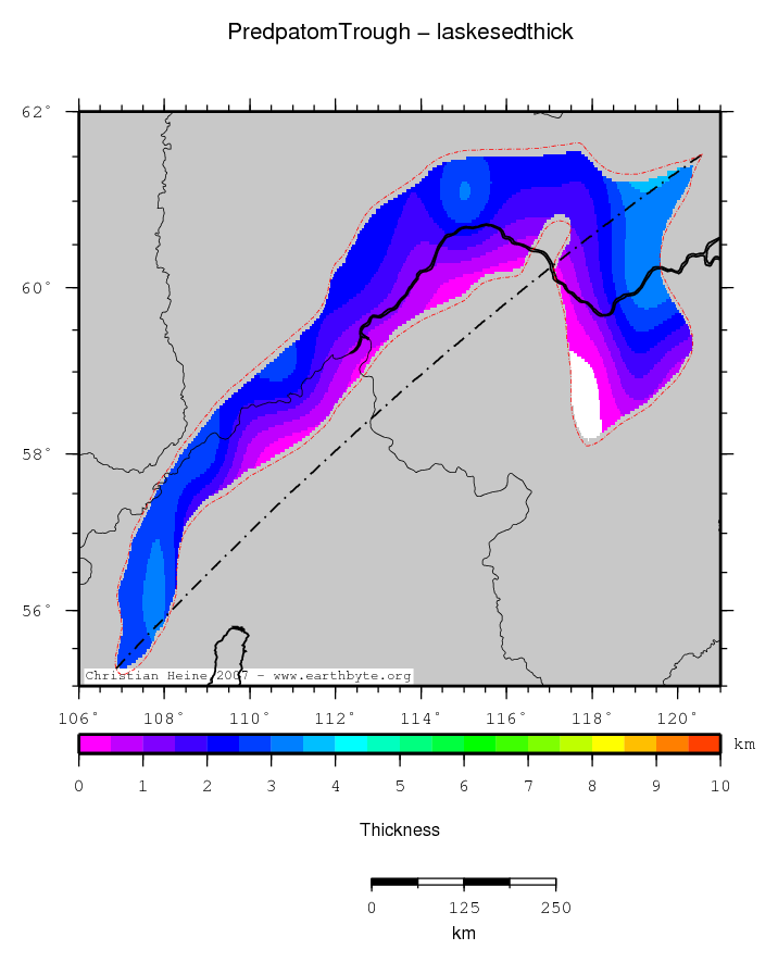 Predpatom Trough location map