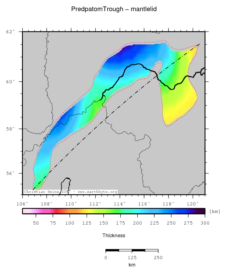 Predpatom Trough location map