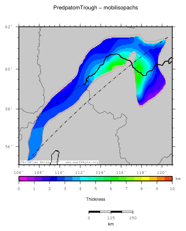 Predpatom Trough location map