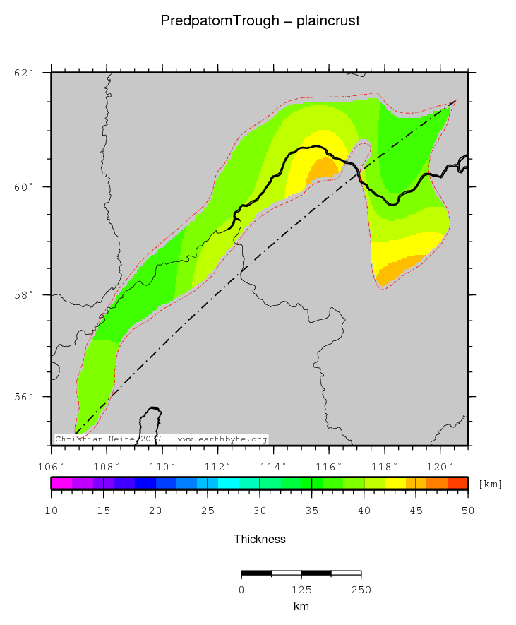 Predpatom Trough location map